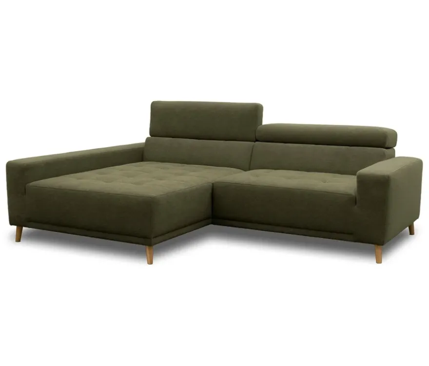 DOMO Ecksofa mit Longchair »Helsingborg«, grün, links