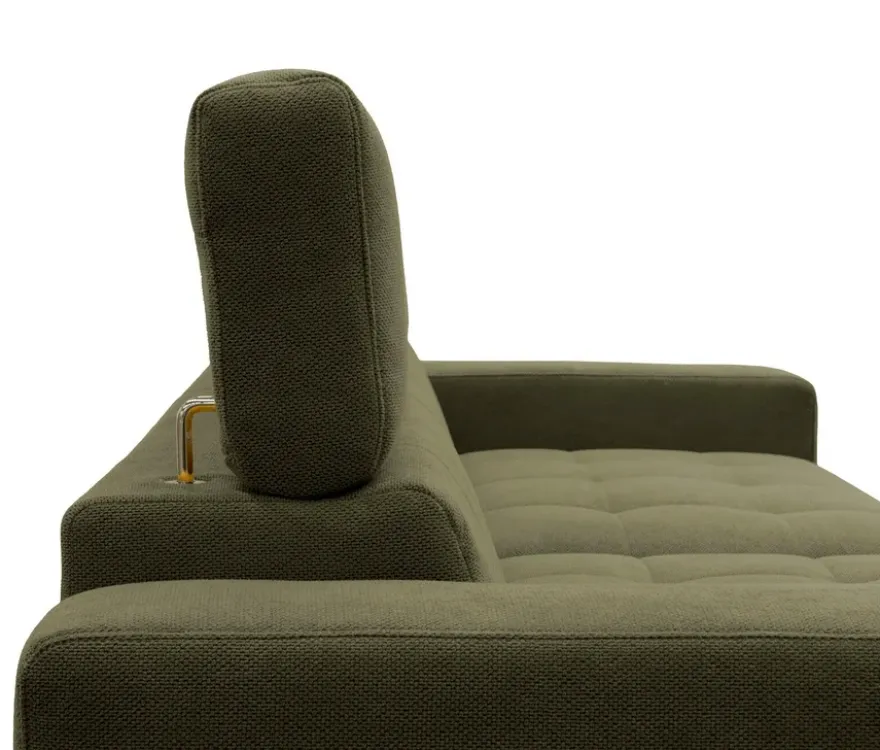DOMO Ecksofa mit Longchair »Helsingborg«, grün, links