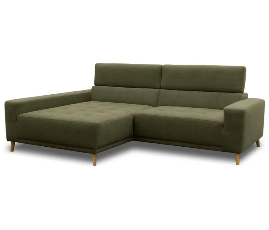 DOMO Ecksofa mit Longchair »Helsingborg«, grün, links