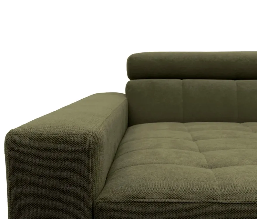 DOMO Ecksofa mit Longchair »Helsingborg«, grün, links