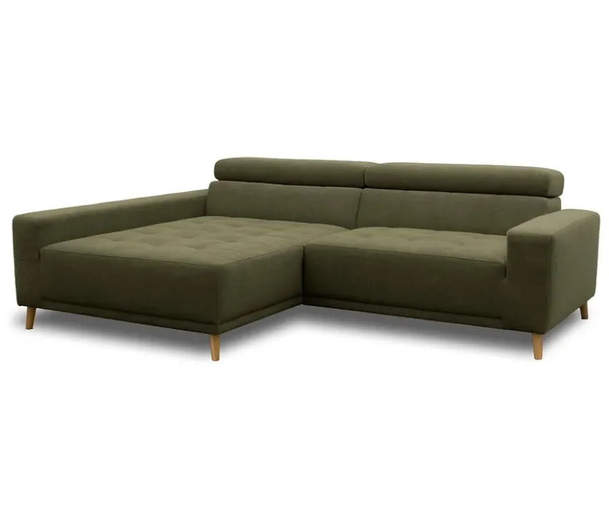 DOMO Ecksofa mit Longchair »Helsingborg«, grün, links