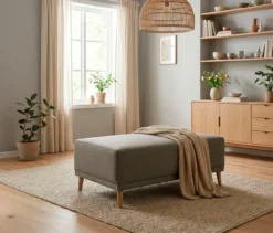 DOMO Hocker »Malmö«, grau/Holz