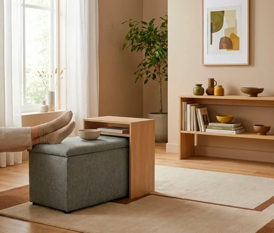 DOMO Hocker mit Tisch »Kopenhagen«, grau