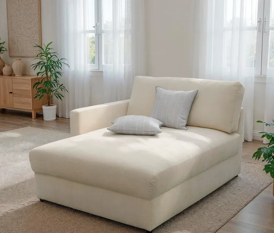 DOMO Longchair »Sonderburg« links, creme