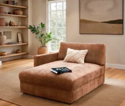 DOMO Longchair »Sonderburg« links, rost/hellbraun