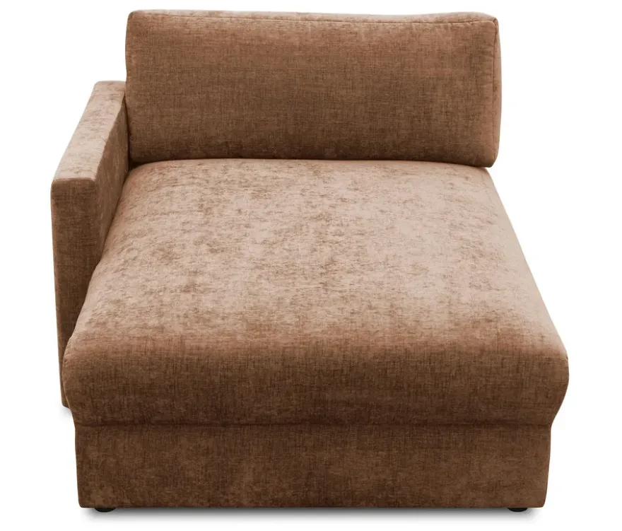 DOMO Longchair »Sonderburg« links, rost/hellbraun