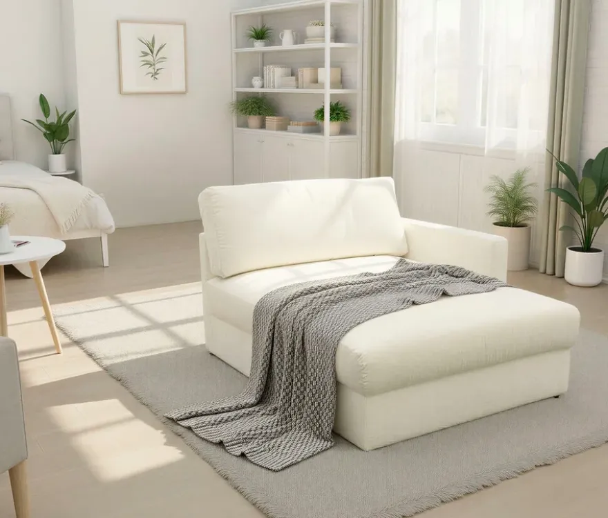 DOMO Longchair »Sonderburg« rechts, creme