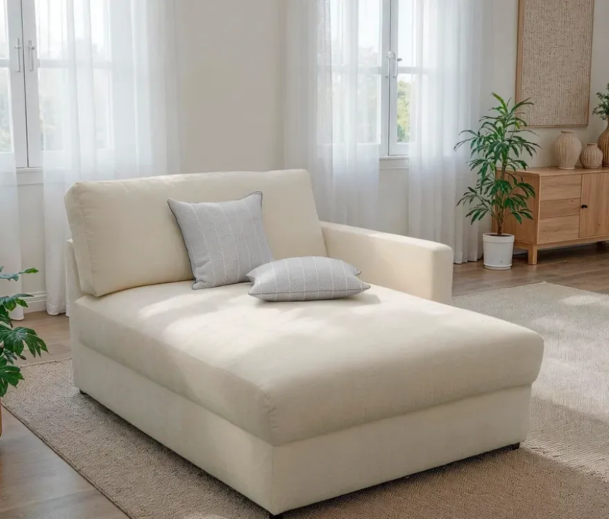 DOMO Longchair »Sonderburg« rechts, creme