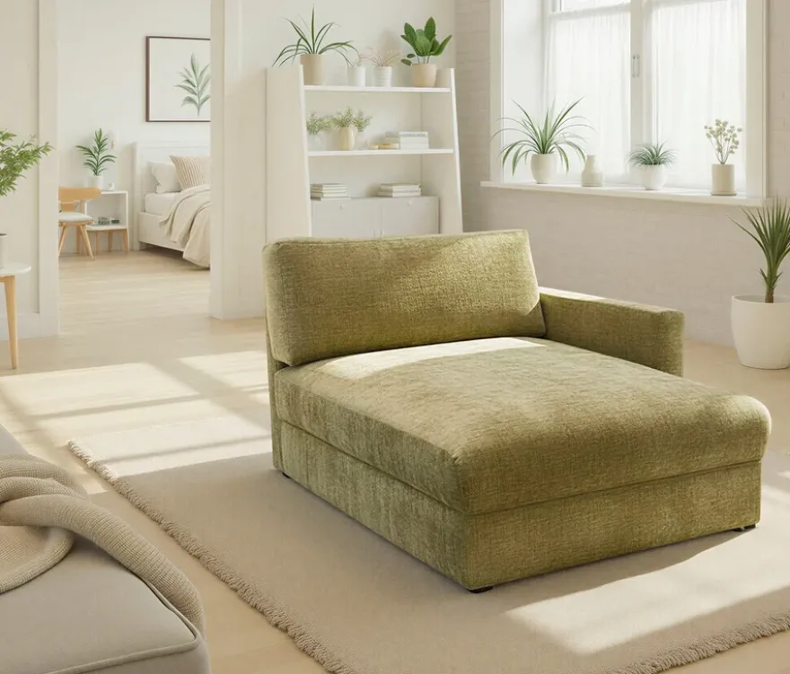 DOMO Longchair »Sonderburg« rechts, oliv