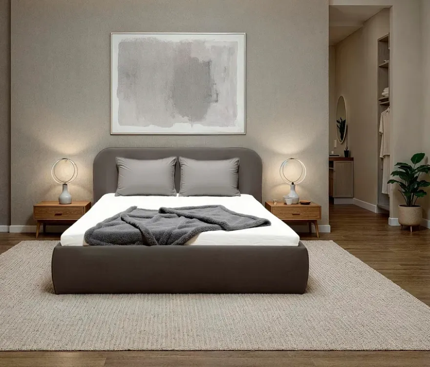 DOMO Polsterbett »Lund«, 180 x 200 cm, nur Bettrahmen, grau