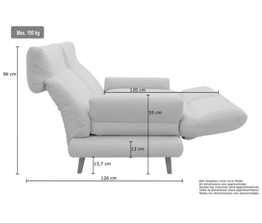 DOMO 2-Sitzer »Malaga«, drehbar, cremefarbener Cord