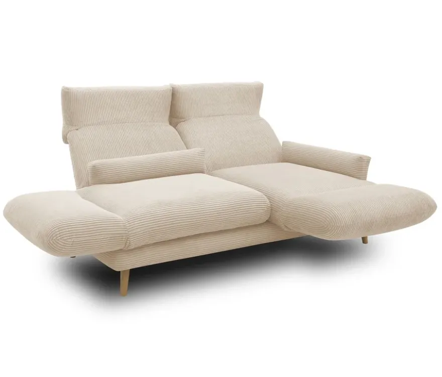 DOMO 2-Sitzer »Malaga«, drehbar, cremefarbener Cord