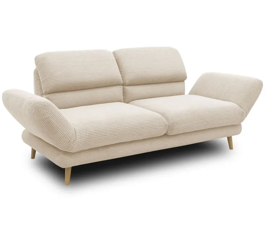 DOMO 2-Sitzer »Malaga«, drehbar, cremefarbener Cord