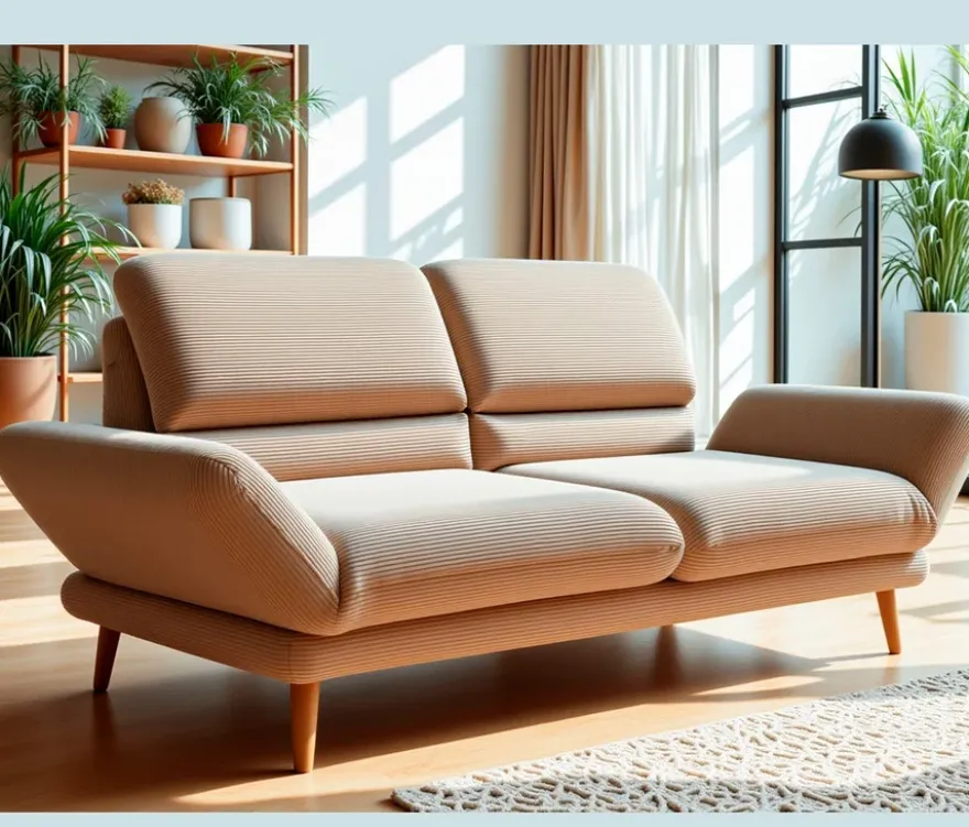 DOMO 2-Sitzer »Malaga«, drehbar, taupefarbener Cord