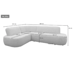 DOMO Sofa 200 029, beige-braun meliert, rechtsbündig
