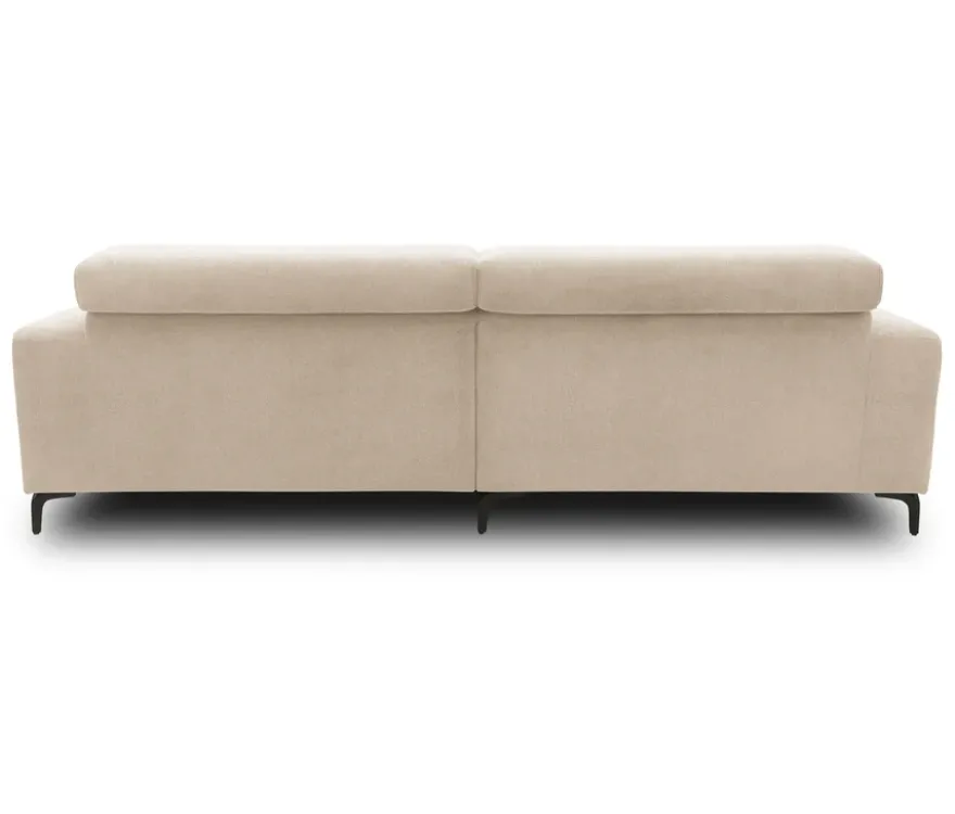 DOMO Sofa »Malmö«, Longchair links, mit Kopfteilverstellung, creme