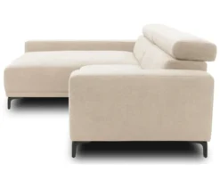 DOMO Sofa »Malmö«, Longchair links, mit Kopfteilverstellung, creme