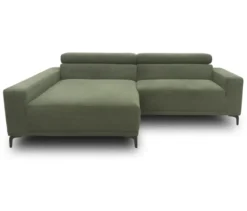 DOMO Sofa »Malmö«, Longchair links, mit Kopfteilverstellung, grün