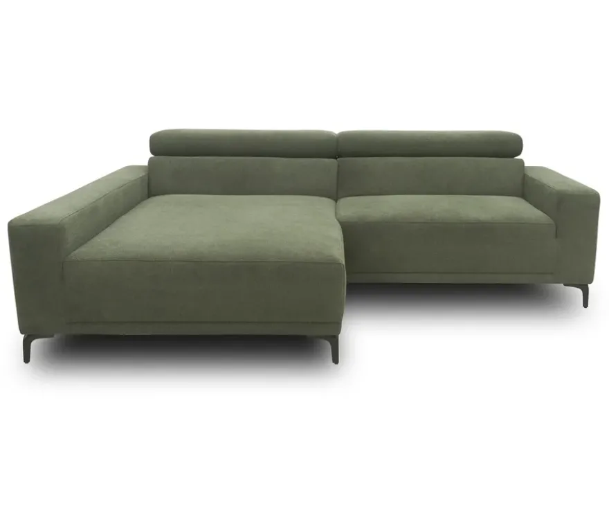 DOMO Sofa »Malmö«, Longchair links, mit Kopfteilverstellung, grün