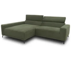 DOMO Sofa »Malmö«, Longchair links, mit Kopfteilverstellung, grün