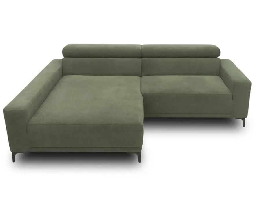 DOMO Sofa »Malmö«, Longchair links, mit Kopfteilverstellung, grün