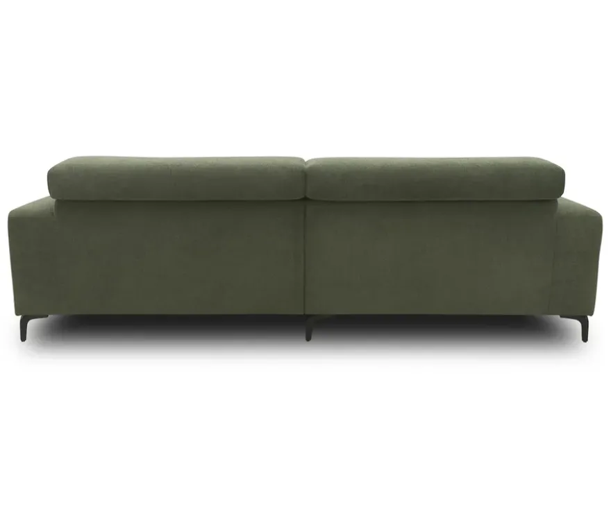 DOMO Sofa »Malmö«, Longchair links, mit Kopfteilverstellung, grün