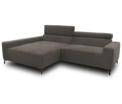 DOMO Sofa »Malmö«, Longchair links, mit Kopfteilverstellung, grau