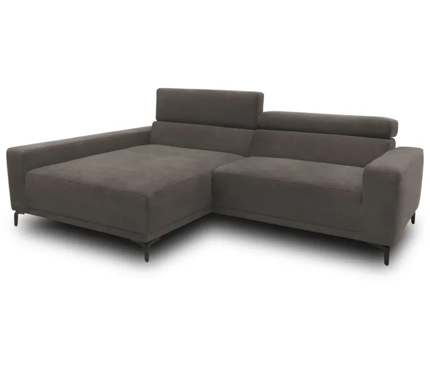 DOMO Sofa »Malmö«, Longchair links, mit Kopfteilverstellung, grau