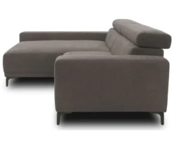 DOMO Sofa »Malmö«, Longchair links, mit Kopfteilverstellung, grau
