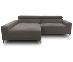 DOMO Sofa »Malmö«, Longchair links, mit Kopfteilverstellung, grau