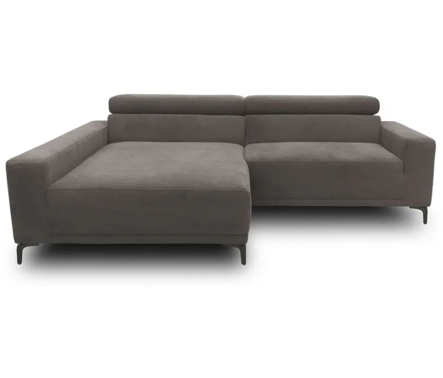 DOMO Sofa »Malmö«, Longchair links, mit Kopfteilverstellung, grau