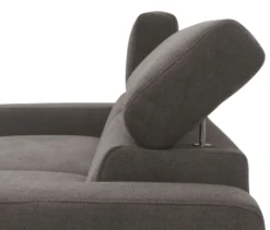 DOMO Sofa »Malmö«, Longchair links, mit Kopfteilverstellung, grau