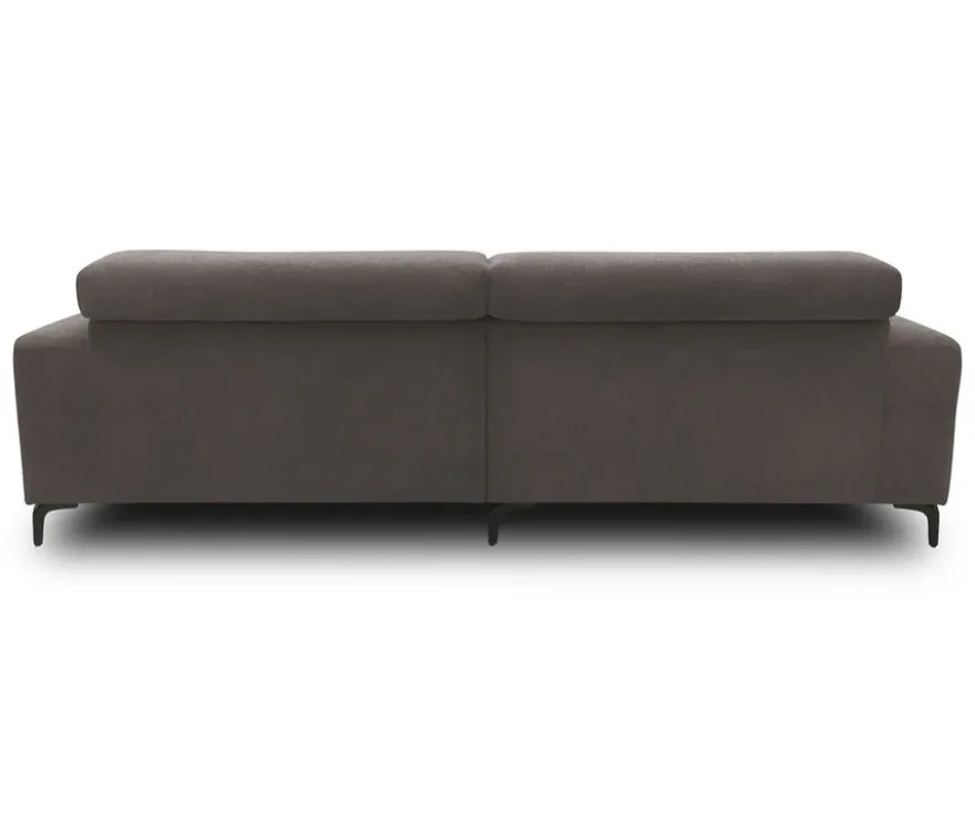 DOMO Sofa »Malmö«, Longchair links, mit Kopfteilverstellung, grau