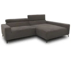 DOMO Sofa »Malmö«, Longchair rechts, mit Kopfteilverstellung, grau