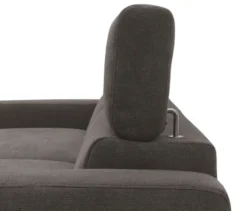 DOMO Sofa »Malmö«, Longchair rechts, mit Kopfteilverstellung, grau