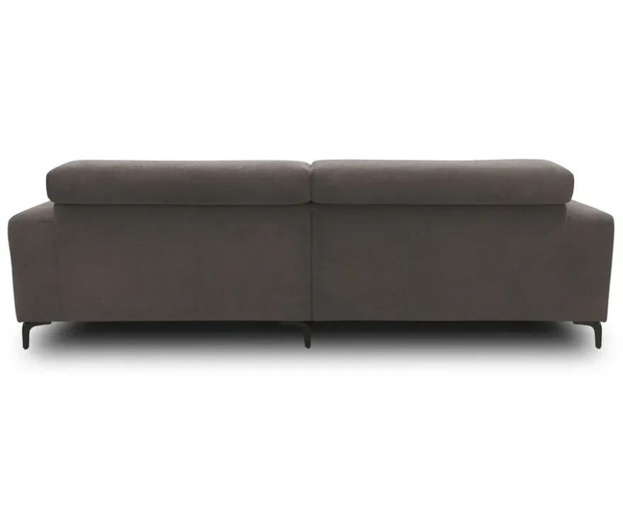 DOMO Sofa »Malmö«, Longchair rechts, mit Kopfteilverstellung, grau