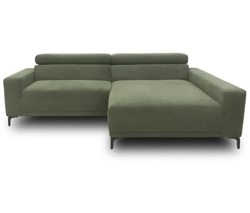 DOMO Sofa »Malmö«, Longchair rechts, mit Kopfteilverstellung, grün