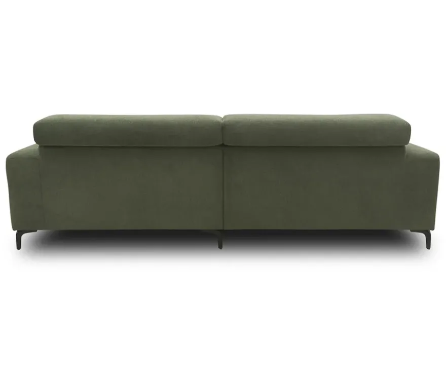 DOMO Sofa »Malmö«, Longchair rechts, mit Kopfteilverstellung, grün