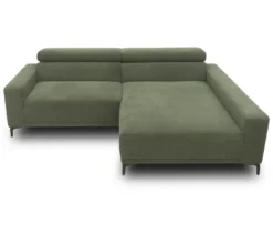 DOMO Sofa »Malmö«, Longchair rechts, mit Kopfteilverstellung, grün