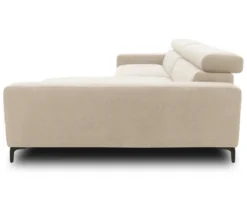 DOMO Sofa »Malmö«, Longchair rechts, mit Kopfteilverstellung, creme