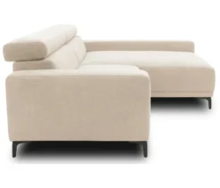 DOMO Sofa »Malmö«, Longchair rechts, mit Kopfteilverstellung, creme