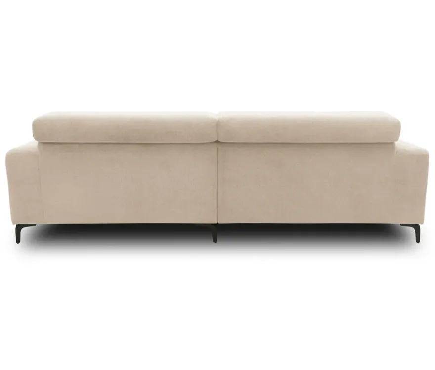 DOMO Sofa »Malmö«, Longchair rechts, mit Kopfteilverstellung, creme