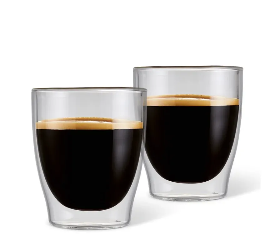 2 Doppelwandige Espresso Gläser