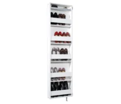 Drehschrank mit Ganzkörperspiegel, weiß