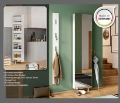 Drehschrank mit Ganzkörperspiegel, weiß