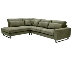Ecksofa links mit Sofa 2,5-Sitzer rechts »Veluno«, grün