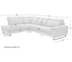 Ecksofa links mit Sofa 2,5-Sitzer rechts »Veluno«, grün