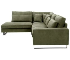 Ecksofa links mit Sofa 2,5-Sitzer rechts »Veluno«, grün