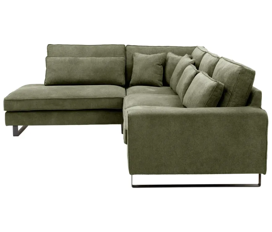 Ecksofa links mit Sofa 2,5-Sitzer rechts »Veluno«, grün