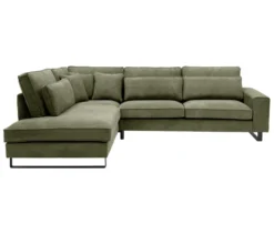 Ecksofa links mit Sofa 2,5-Sitzer rechts »Veluno«, grün
